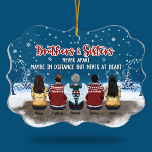 Frères et sœurs ne se séparent jamais - Décoration de Noël personnalisée en acrylique en forme de Benelux - Cadeau pour frères et sœurs, cadeau de Noël