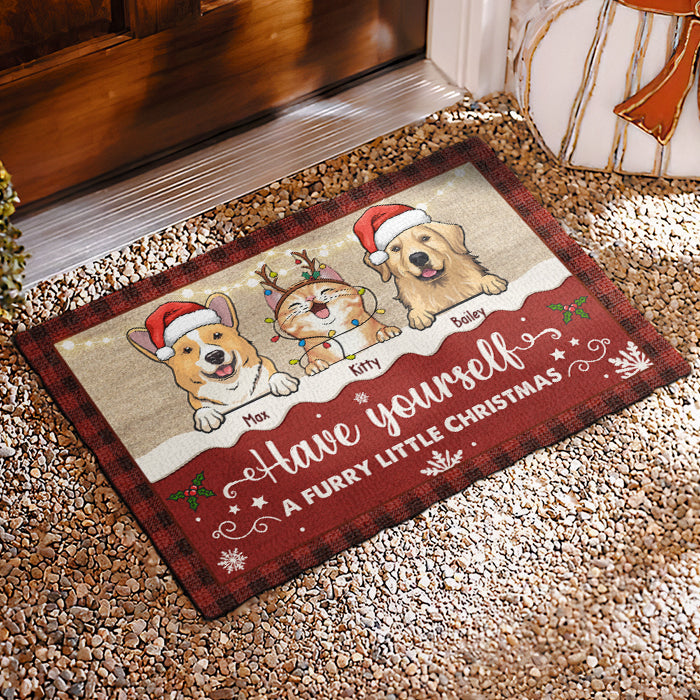 Joyeux Noël, espèce de sale animal ! Tapis décoratif personnalisé pour chien et chat ! Cadeau de Noël pour les propriétaires et les amoureux des animaux.