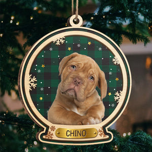 Voici les pattes du Père Noël ! Décoration de Noël ronde en bois personnalisée avec photo ! Télécharger une image, cadeau pour les amoureux des animaux, cadeau de Noël