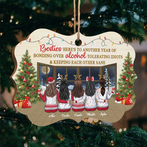 Une année de complicité autour de l'alcool - Décoration de Noël en bois personnalisée en forme de Benelux - Cadeau pour meilleure amie, meilleure amie, sœur, cadeau d'anniversaire pour meilleure amie et amie, cadeau de Noël