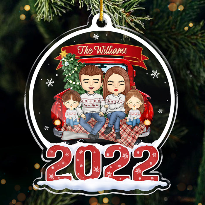 Ensemble, nous sommes une famille - Décoration personnalisée pour la famille - Boule à neige en acrylique - Cadeau de Noël pour les membres de la famille