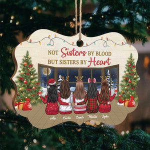 Nous sommes plus que des amis, nous sommes des sœurs de cœur - Décoration de Noël en bois personnalisée en forme de Benelux - Cadeau pour meilleure amie, meilleure amie, sœur, cadeau d'anniversaire pour meilleure amie et amie, cadeau de Noël