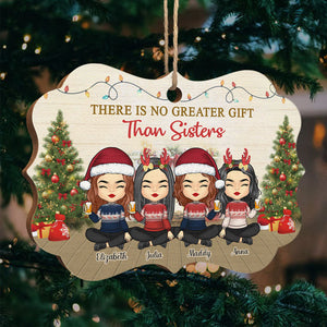 Nothing Is Greater Than Sisters - Personalized Custom Benelux Shaped Wood Christmas Ornament - Gift For Bestie, Best Friend, Sister, Birthday Gift For Bestie And Friend, Christmas Gift