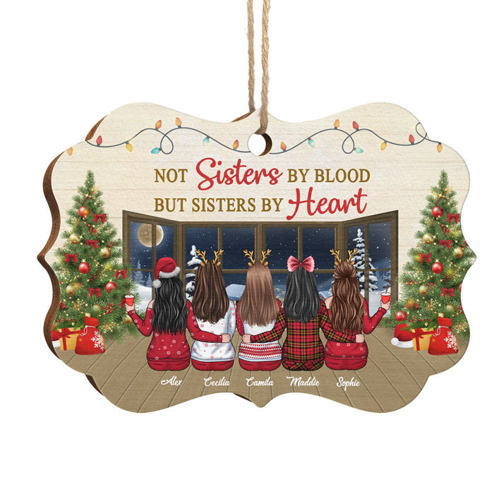 Nous sommes plus que des amis, nous sommes des sœurs de cœur - Décoration de Noël en bois personnalisée en forme de Benelux - Cadeau pour meilleure amie, meilleure amie, sœur, cadeau d'anniversaire pour meilleure amie et amie, cadeau de Noël