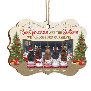 Les meilleures amies sont aussi sœurs - Décoration de Noël en bois personnalisée en forme de Benelux - Cadeau pour meilleure amie, meilleure amie, sœur, cadeau d'anniversaire pour meilleure amie et amie, cadeau de Noël