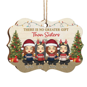 Nothing Is Greater Than Sisters - Personalized Custom Benelux Shaped Wood Christmas Ornament - Gift For Bestie, Best Friend, Sister, Birthday Gift For Bestie And Friend, Christmas Gift