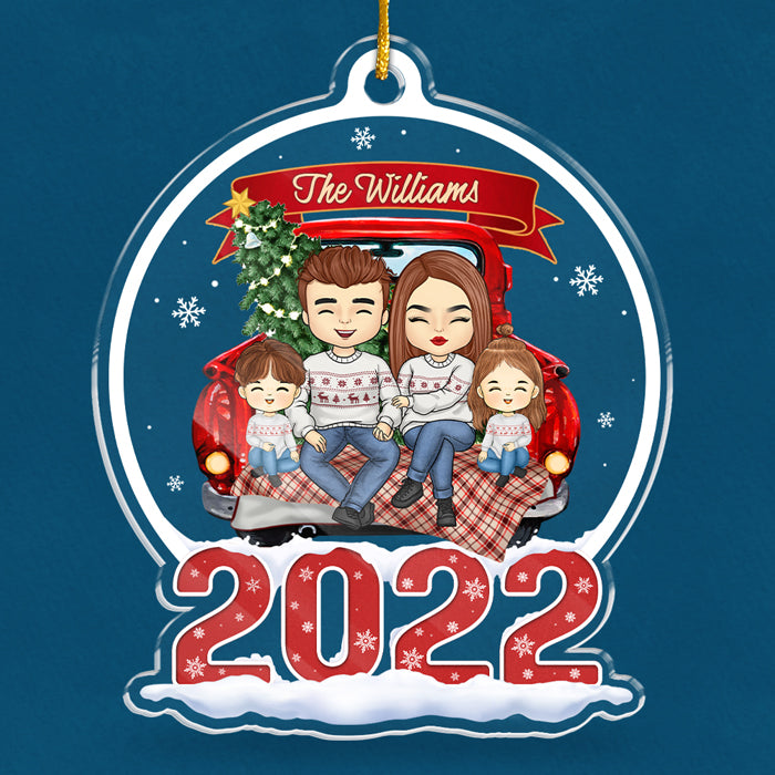 Ensemble, nous sommes une famille - Décoration personnalisée pour la famille - Boule à neige en acrylique - Cadeau de Noël pour les membres de la famille