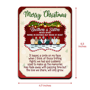 L'amour que nous partageons ne fera que grandir - Carte de Noël personnalisée en bois avec ornement amovible - Cadeau pour frères et sœurs, cadeau de Noël