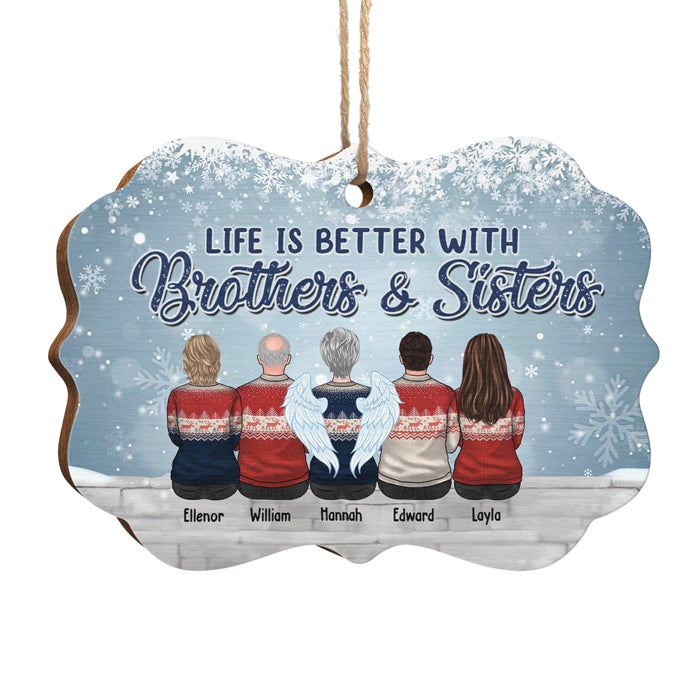 Frères et sœurs jamais séparés, peut-être à distance, mais jamais dans le cœur - Décoration de Noël personnalisée en bois et aluminium en forme de Benelux - Cadeau pour frères et sœurs, cadeau de Noël