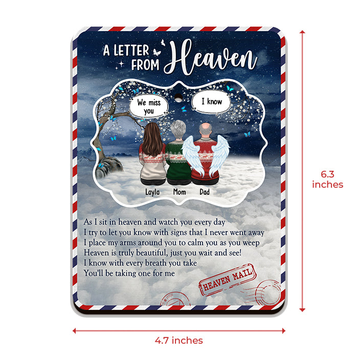Nous plaçons nos bras autour de vous pour vous calmer pendant que vous pleurez - Carte commémorative personnalisée en bois avec ornement pop-up - Cadeau de condoléances, cadeau de Noël pour la famille