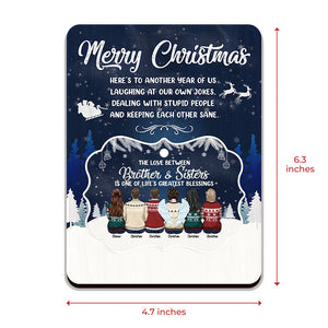 Dealing With Stupid People & Keeping Each Other Sane - Personalized Custom Christmas Wooden Card With Pop Out Ornament - Gift For Family, Christmas Gift