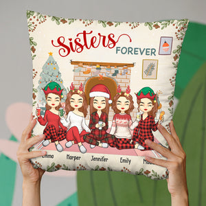 La vie est meilleure entre amis - Coussin personnalisé Bestie (insert inclus) - Cadeau de Noël pour meilleures amies, meilleures amies, sœurs