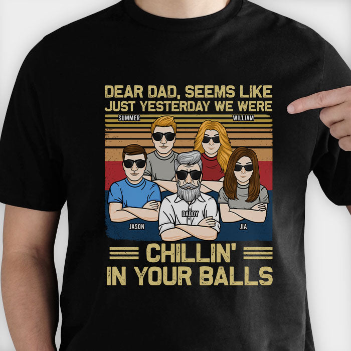 Nous nous détendions dans tes boules - T-shirt unisexe personnalisé - Cadeau pour papa