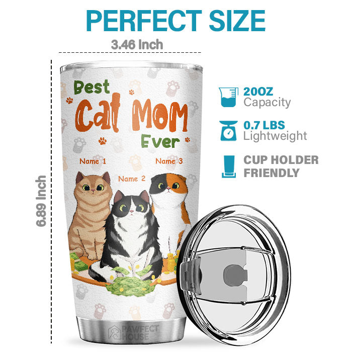 Je travaille dur pour que mes chats aient une vie meilleure - Gobelet personnalisé - Cadeau pour les amoureux des chats, propriétaires de chats, cadeau pour chat, cadeau pour les amoureux des animaux