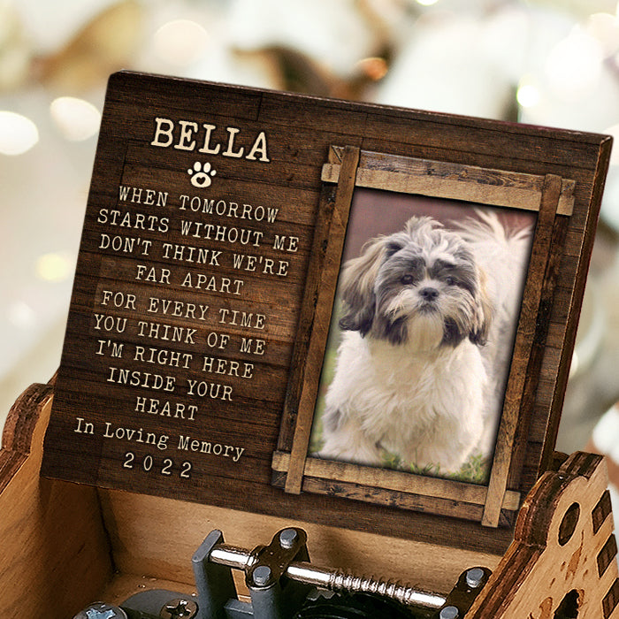 Je suis juste là, dans ton cœur ! Boîte à musique personnalisée ! Télécharger une image, cadeau pour les amoureux des animaux