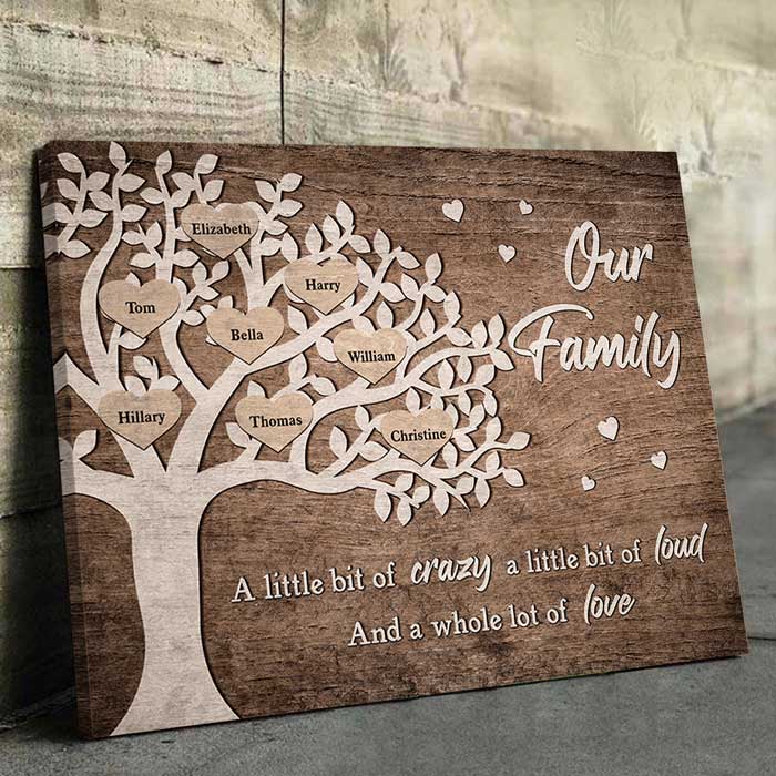 Un peu de folie - Toile horizontale personnalisée - Cadeau pour grands-parents