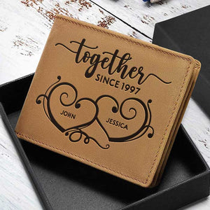 Ensemble depuis - Portefeuille personnalisé à deux volets - Cadeau pour couple, mari et femme