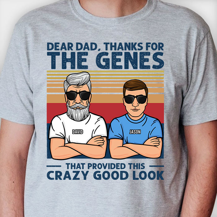 Cher papa, merci pour les gènes ! T-shirt unisexe personnalisé, sweat à capuche ! Cadeau pour papa
