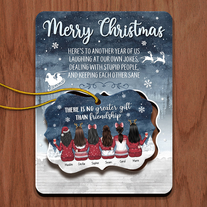 À mes meilleures amies, voici une autre année de nous - Carte de Noël en bois personnalisée avec ornement pop-up - Cadeau pour meilleure amie, meilleure amie, sœur, cadeau d'anniversaire pour meilleure amie et amie, cadeau de Noël