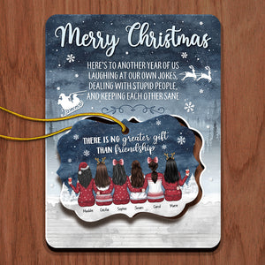 À mes meilleures amies, voici une autre année de nous - Carte de Noël en bois personnalisée avec ornement pop-up - Cadeau pour meilleure amie, meilleure amie, sœur, cadeau d'anniversaire pour meilleure amie et amie, cadeau de Noël