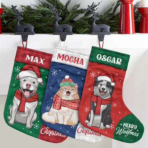 Je vous envoie des carlins et des bisous pour Noël - Chaussette de Noël personnalisée - Cadeau pour les amoureux des animaux, cadeau de Noël