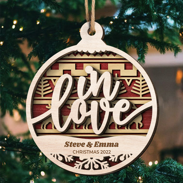 Joyeux tout et toujours heureux - Décoration de Noël ronde en bois personnalisée - Événement de la vie, annonce, cadeau de célébration, cadeau de Noël
