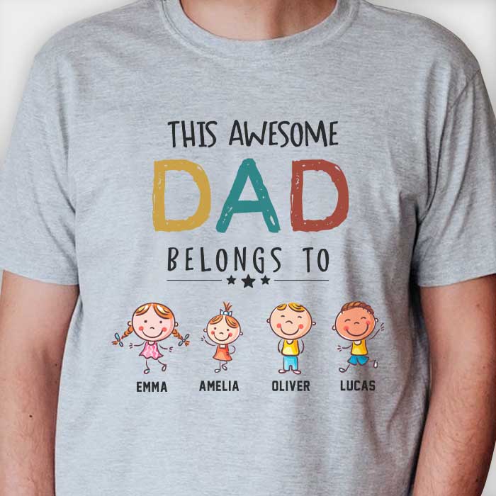 C'est notre papa génial - T-shirt unisexe personnalisé, sweat à capuche - Cadeau pour papa