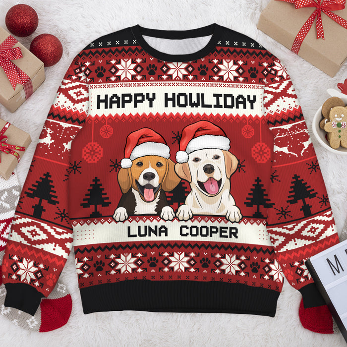 Joyeux Noël, joyeux anniversaire ! Sweat-shirt de Noël unisexe personnalisé, en laine, imprimé intégral ! Cadeau pour les amoureux des chiens et des animaux.