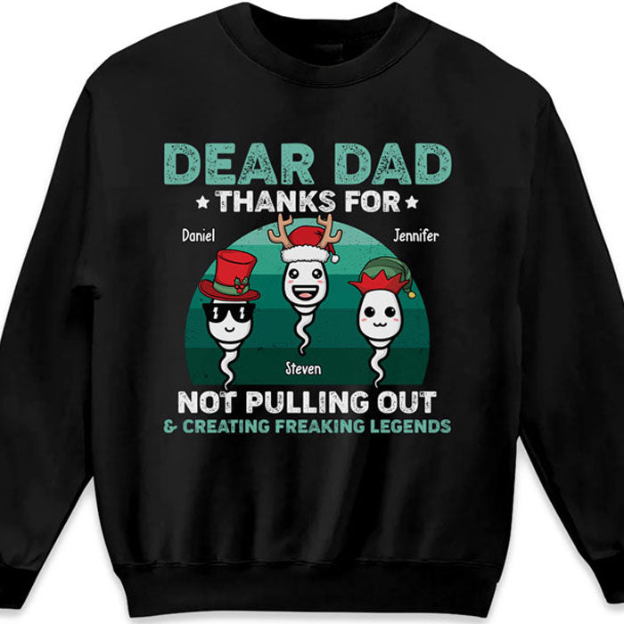 Merci papa d'avoir créé une légende - T-shirt, sweat à capuche et sweat-shirt unisexe personnalisé pour la famille - Cadeau de Noël pour papa