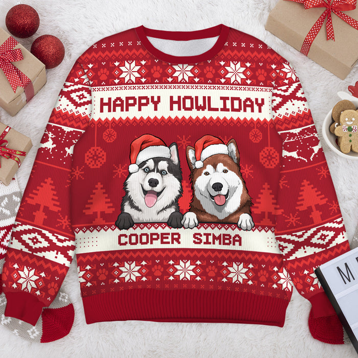 Joyeux Noël pour chiens - Sweat-shirt de Noël unisexe personnalisé, en laine, imprimé intégral - Cadeau pour les amoureux des chiens, des animaux, de Noël