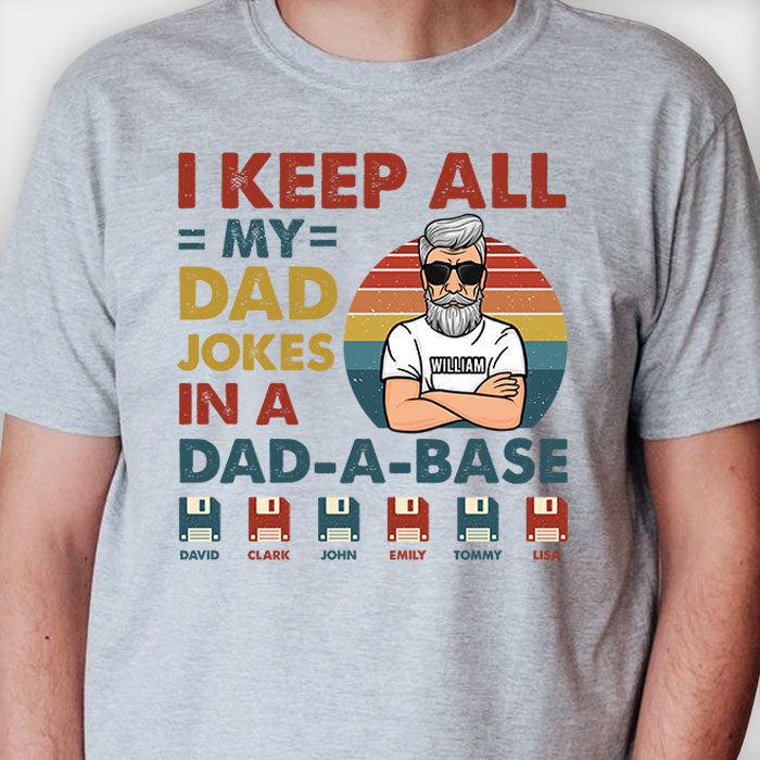 Je garde toutes les blagues de mon père dans un carnet de notes - T-shirt unisexe personnalisé, sweat à capuche - Cadeau pour papa