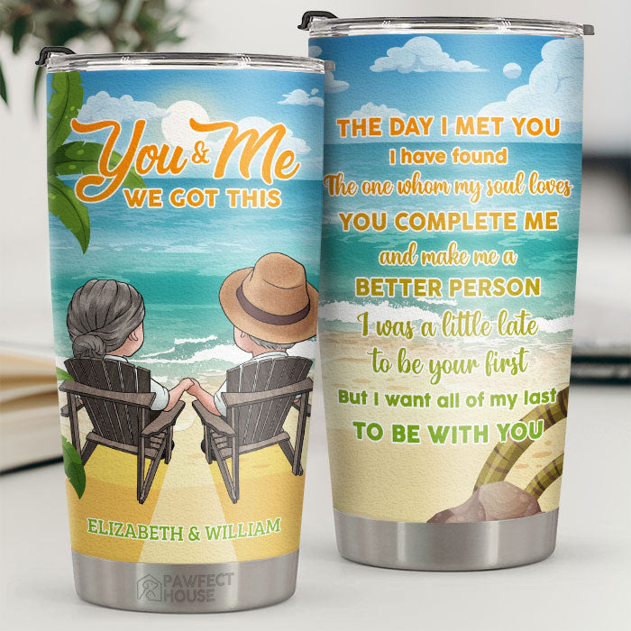 Le jour où je t'ai rencontré, j'ai trouvé celui que mon âme aime - Gobelet personnalisé - Cadeau pour couple, mari, femme, anniversaire, fiançailles, mariage, cadeau de mariage