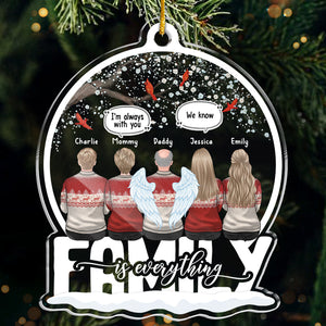 La famille est primordiale - Ornement commémoratif personnalisé - Boule à neige en acrylique - Cadeau de condoléances, cadeau de Noël pour les membres de la famille