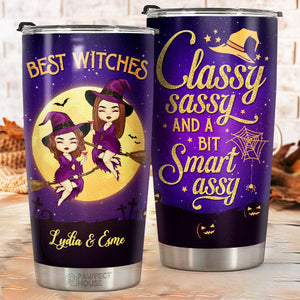 Meilleures sorcières, élégantes, impertinentes et un peu intelligentes - Gobelet de sorcière personnalisé - Cadeau pour sorcières, meilleure amie, meilleure amie, sœur, cadeau d'anniversaire pour meilleure amie et amie, cadeau d'Halloween