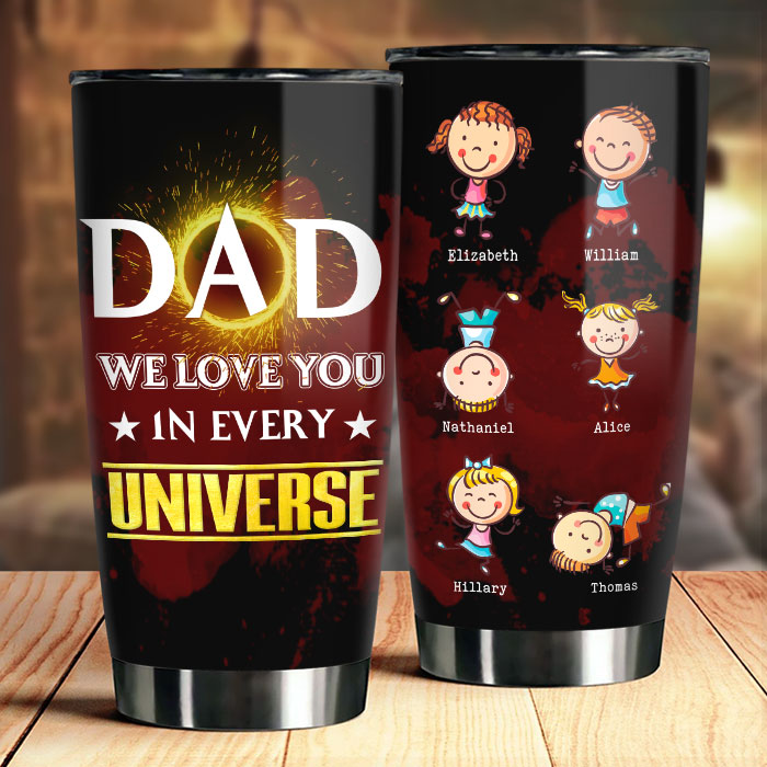 Papa, nous t'aimons dans tous les univers - Cadeau pour papa - Gobelet personnalisé