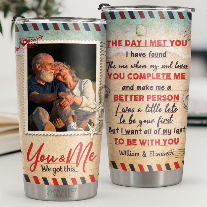 Je veux que tout mon dernier soit avec toi - Gobelet personnalisé - Télécharger une image, cadeau pour couple, mari et femme, anniversaire, fiançailles, mariage, cadeau de mariage