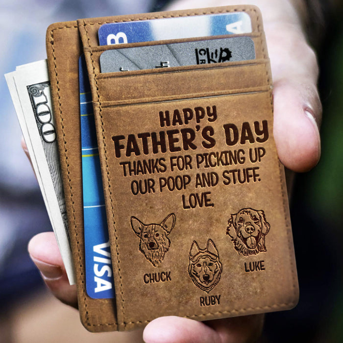 Bonne fête des pères, papa chien ! Porte-cartes personnalisé ! Cadeau pour papa, cadeau pour la fête des pères