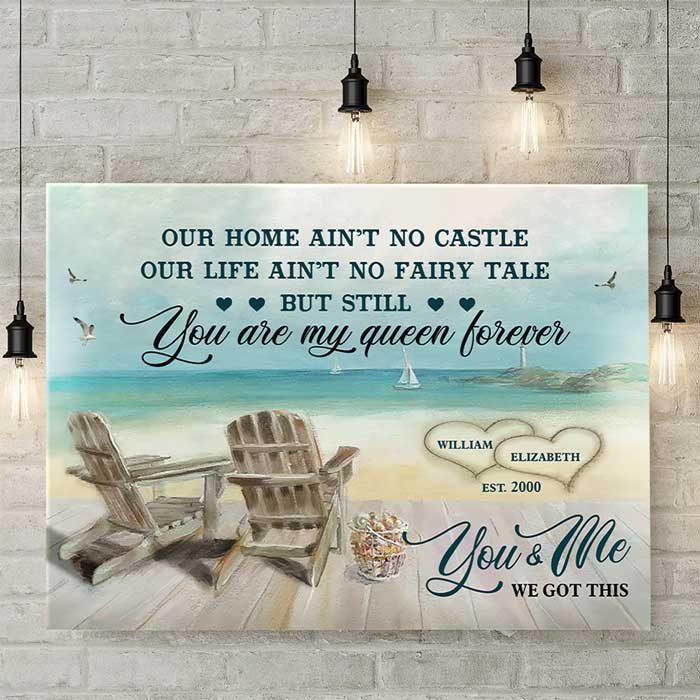 Notre vie n'est pas un conte de fées - Toile horizontale personnalisée - Cadeau pour couple, mari et femme