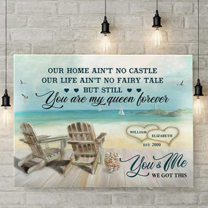 Notre vie n'est pas un conte de fées - Toile horizontale personnalisée - Cadeau pour couple, mari et femme