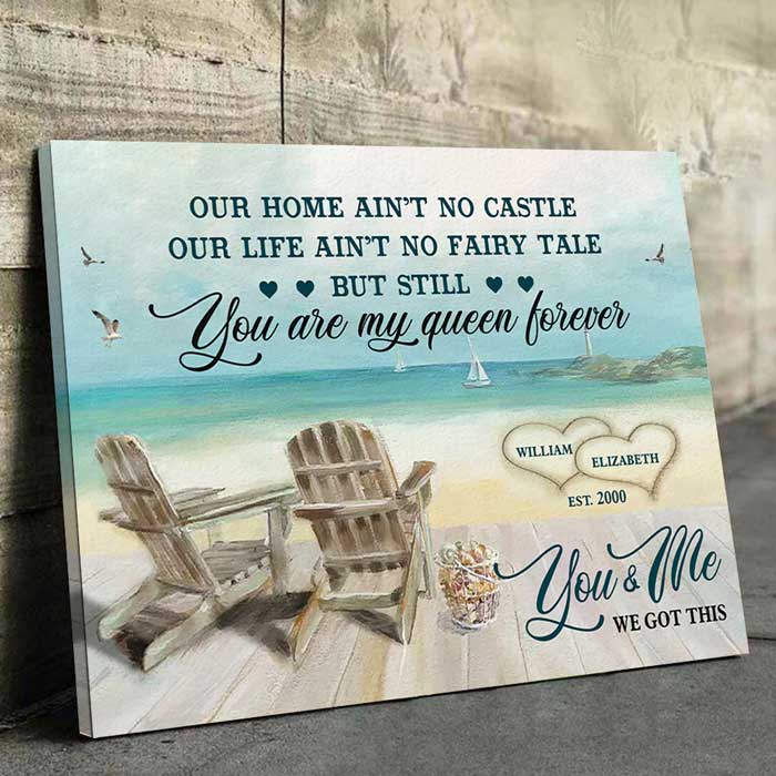 Notre vie n'est pas un conte de fées - Toile horizontale personnalisée - Cadeau pour couple, mari et femme
