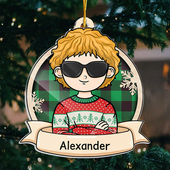 Les enfants cool célèbrent Noël - Décoration de Noël personnalisée en acrylique - Cadeau pour la famille, cadeau de Noël