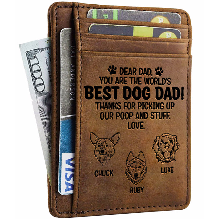 Tu es le meilleur papa chien du monde - Porte-cartes personnalisé - Cadeau pour papa, cadeau pour la fête des pères