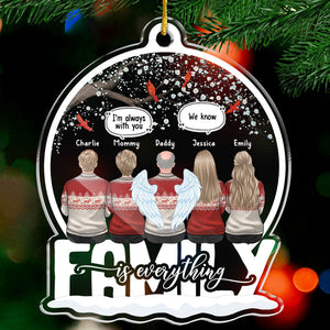 La famille est primordiale - Ornement commémoratif personnalisé - Boule à neige en acrylique - Cadeau de condoléances, cadeau de Noël pour les membres de la famille