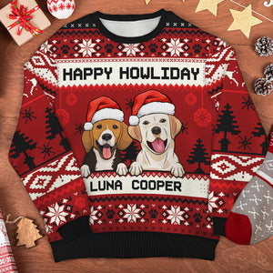 Joyeux Noël, joyeux anniversaire ! Sweat-shirt de Noël unisexe personnalisé, en laine, imprimé intégral ! Cadeau pour les amoureux des chiens et des animaux.