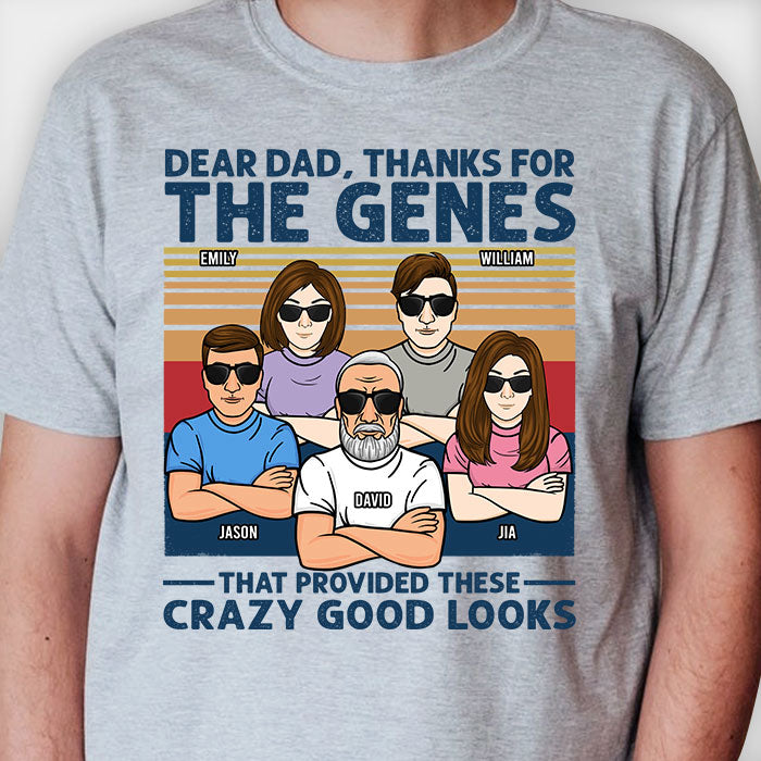Cher papa, merci pour les gènes ! T-shirt unisexe personnalisé, sweat à capuche ! Cadeau pour papa