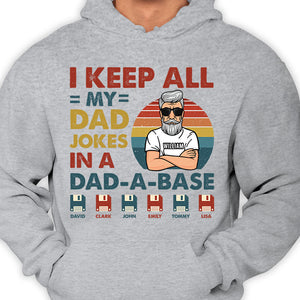 Je garde toutes les blagues de mon père dans un carnet de notes - T-shirt unisexe personnalisé, sweat à capuche - Cadeau pour papa