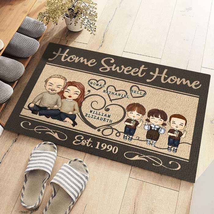 C'est notre douce maison - Tapis décoratif personnalisé - Cadeaux d'anniversaire, cadeau pour couples, mari et femme