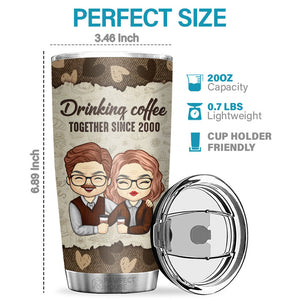 Boire du café ensemble - Gobelet personnalisé - Cadeau pour couple, mari et femme, anniversaire, fiançailles, mariage, cadeau de mariage