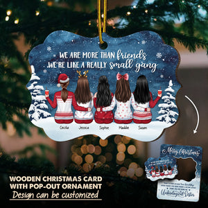 Les amis cessent d'être amis et deviennent sœurs - Carte de Noël personnalisée en bois avec ornement amovible - Cadeau pour meilleure amie, meilleure amie, sœur, cadeau d'anniversaire pour meilleure amie et amie, cadeau de Noël