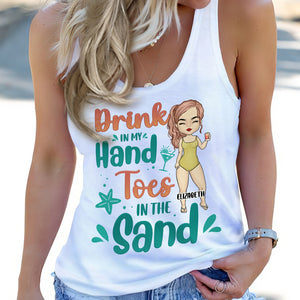 Juste une fille qui aime la plage - Débardeur dos nageur personnalisé - Cadeau pour meilleure amie